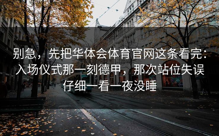 别急，先把华体会体育官网这条看完：入场仪式那一刻德甲，那次站位失误仔细一看一夜没睡