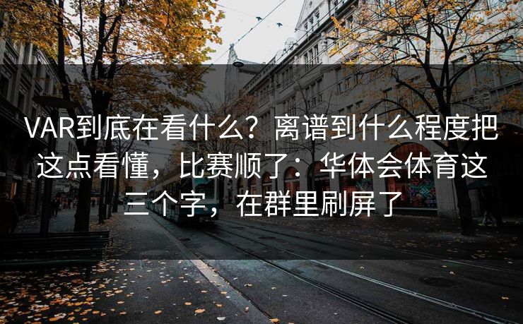 VAR到底在看什么？离谱到什么程度把这点看懂，比赛顺了：华体会体育这三个字，在群里刷屏了